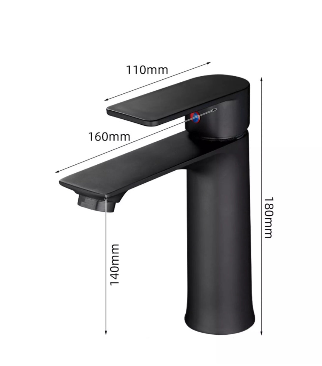 Bad Waschbecken Wasserhahn Armatur Mischbatterie Schwarz