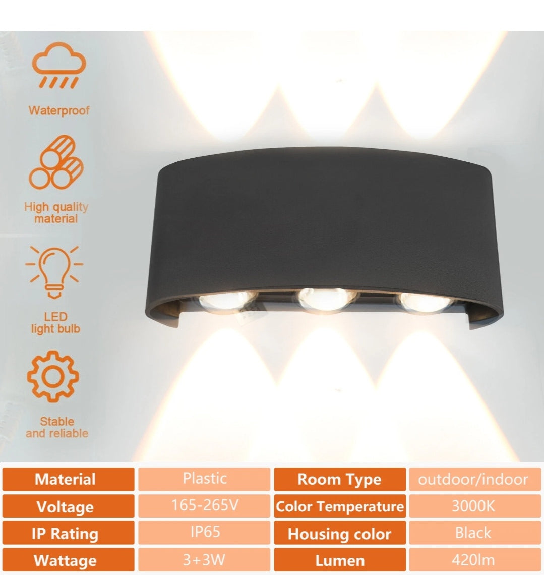 Led Wandleuchte Wandlampe up down innen Aussen 1 Stück