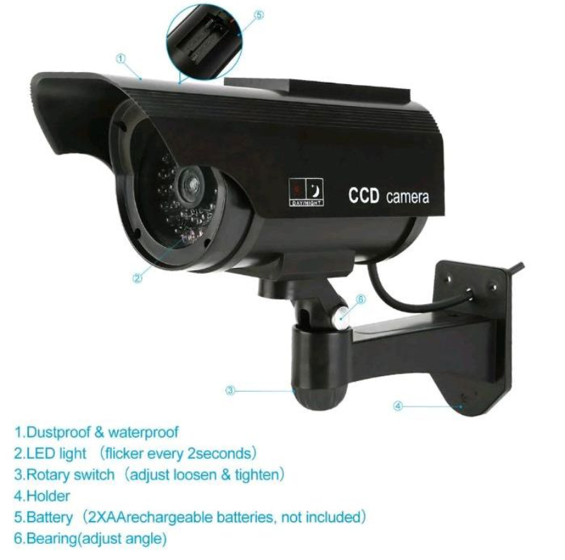 Überwachungskamera Set Dummy Kamera Set 4 Stück Solar