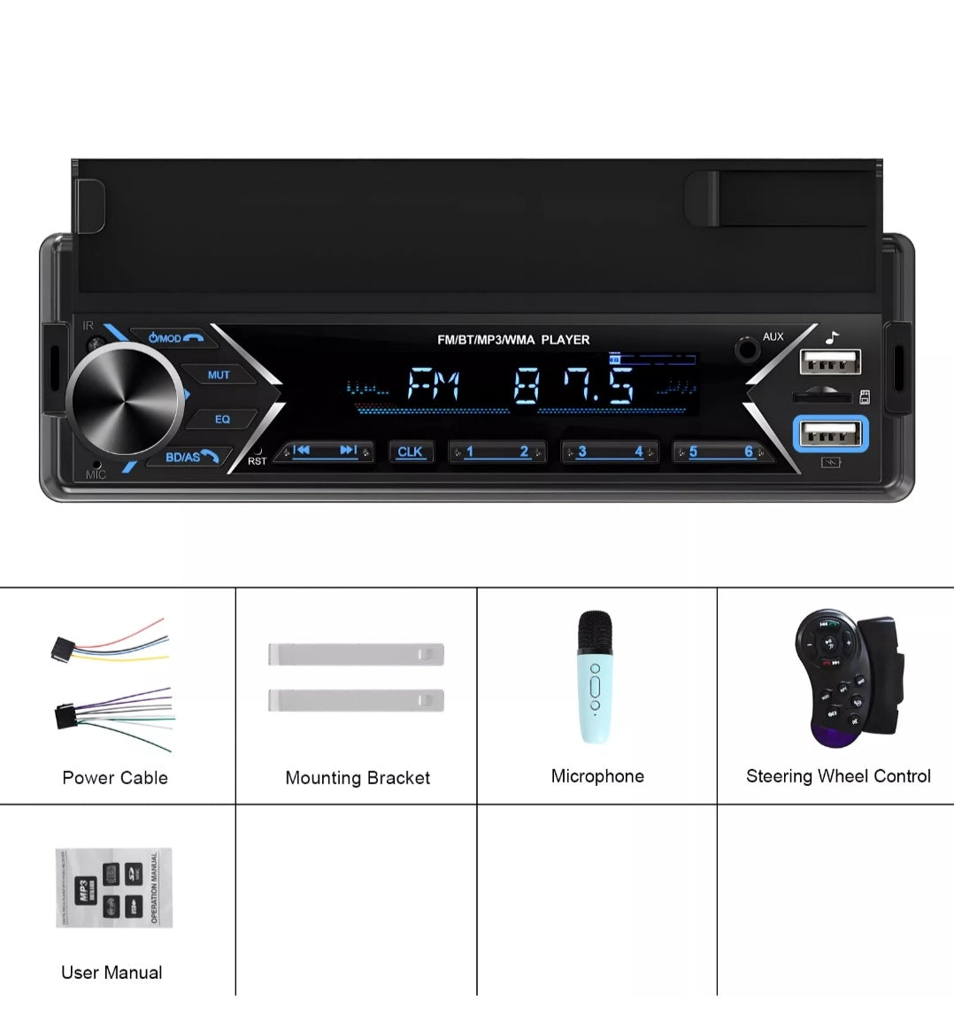 Autoradio Bluetooth Freisprechen Handyhalter USB DIN 1 Norm