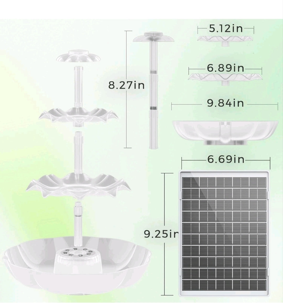Solar Gartenbrunnen Vogelbadbrunnen Vogeltränke Brunnen