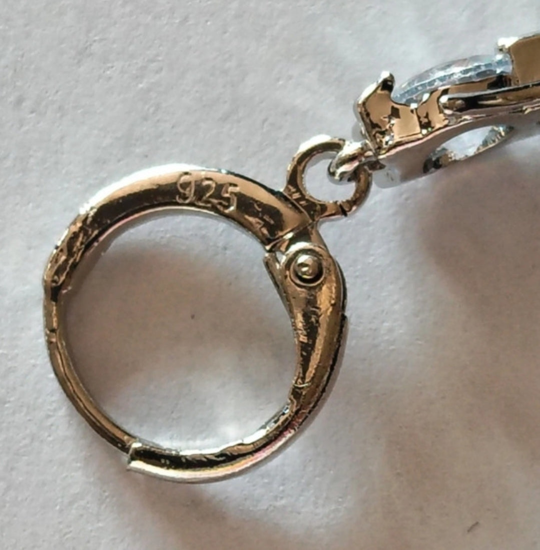 Schmuckset Ohrringe Kette Anhänger 925 Silber Zirkonia-Steine Herzform