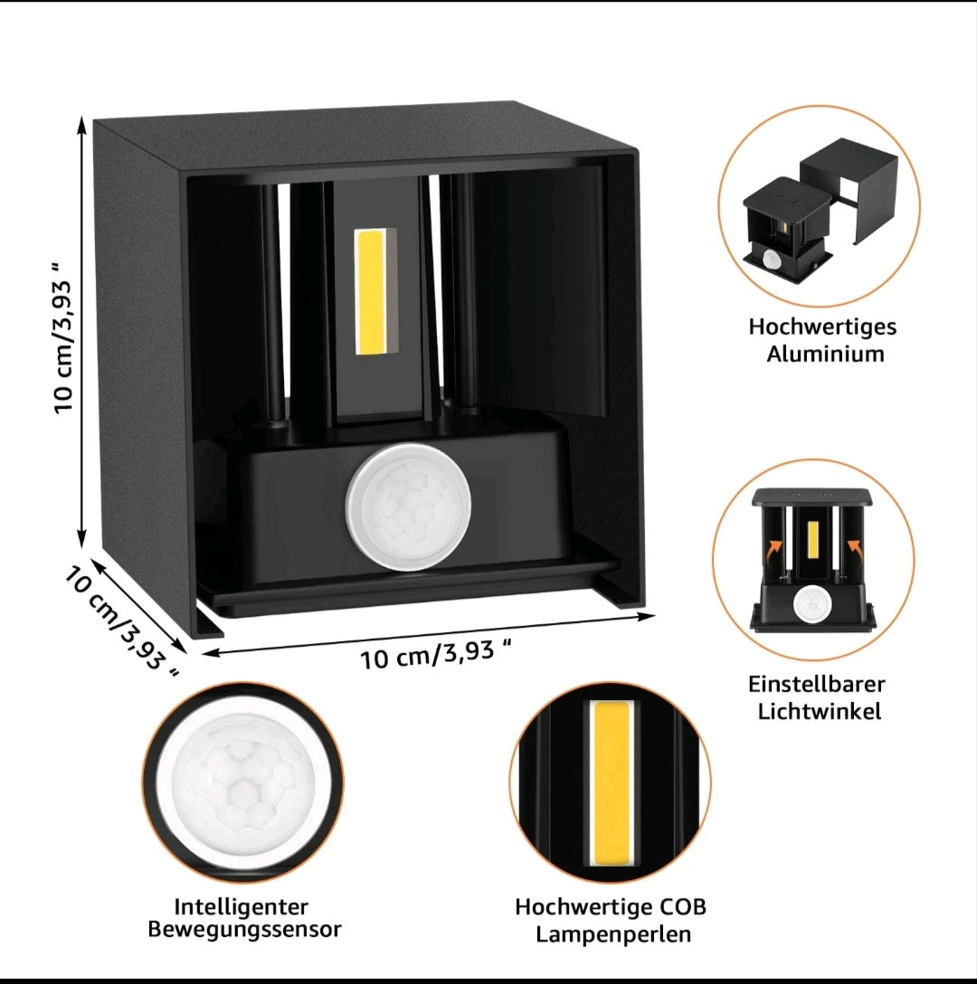 LED Wandleuchte Wandlampe up down innen Aussen mit Bewegungsmelder