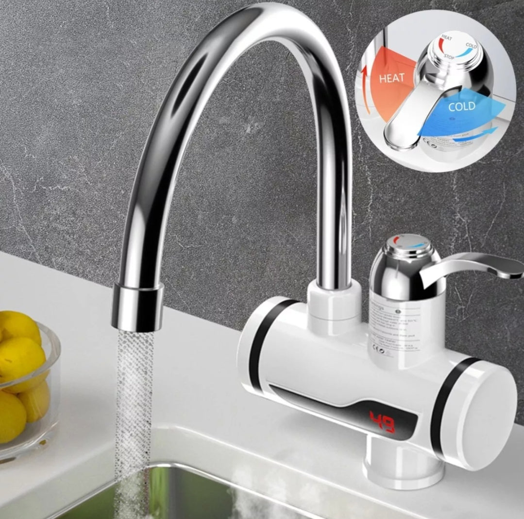 Elektrischer Wasserhahn Mischbatterie Armatur mit Durchlauferhitzer