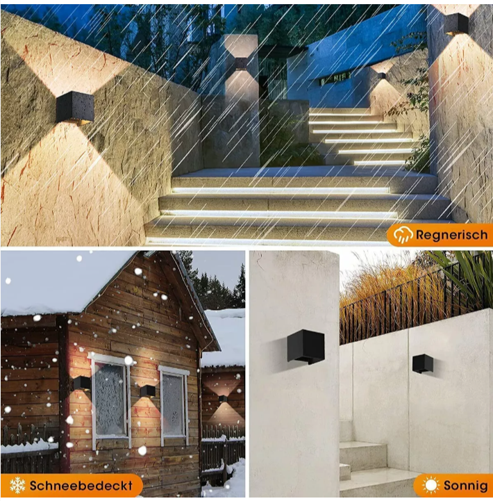 Led Wandleuchten Wandlampen Up Down 2 Stück mit Bewegungsmelder Innenraum und Außenbereich