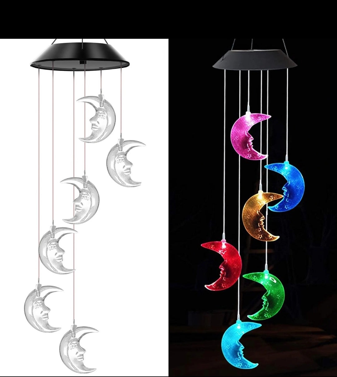 Solar Windspiel Solarlampe Solarleuchte Mond