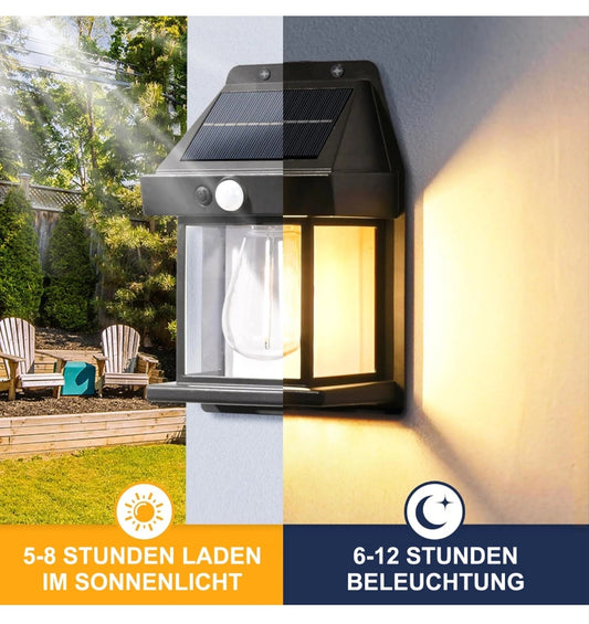 Wandleuchten Wandlampen 2 Stück Solar mit Bewegungsmelder