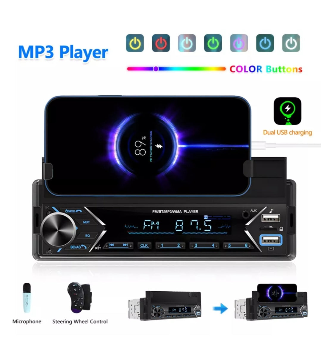 Autoradio Bluetooth Freisprechen Handyhalter USB DIN 1 Norm