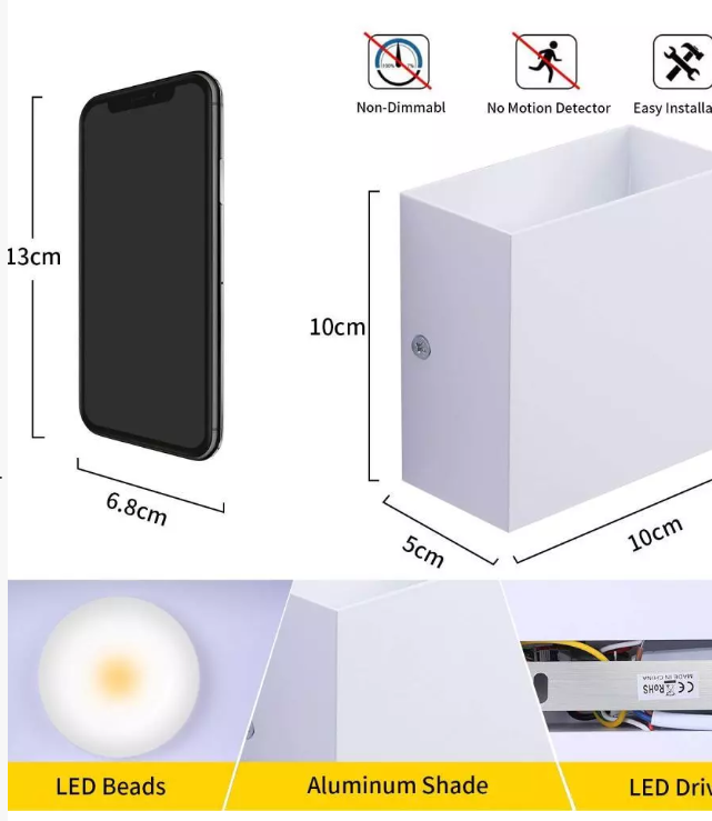 Led Wandleuchten Wandlampen Up Down 2 Stück Schwarz Innenräume