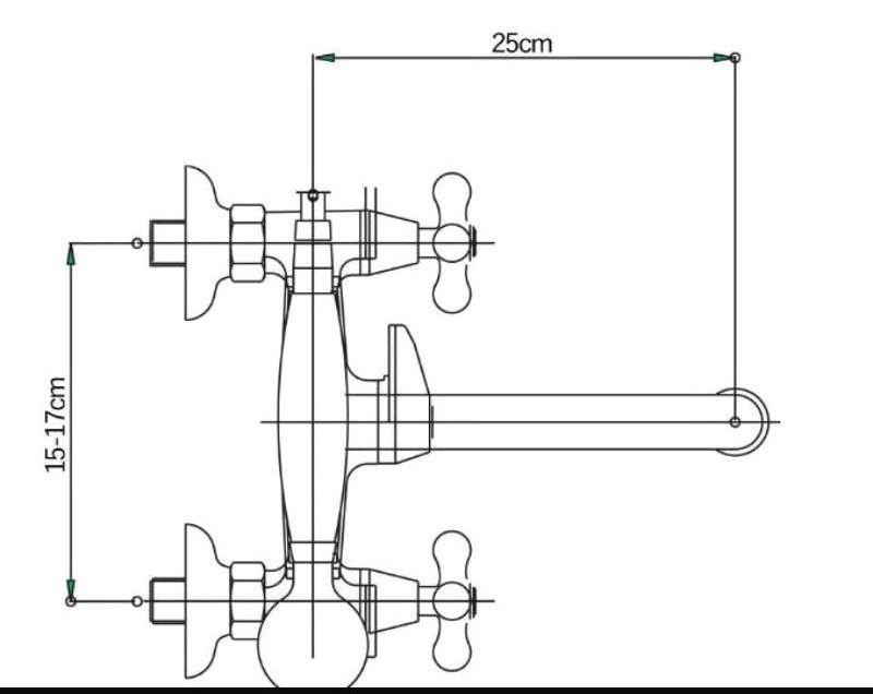 Badewannenarmatur Mischbatterie Retro Vintage Design