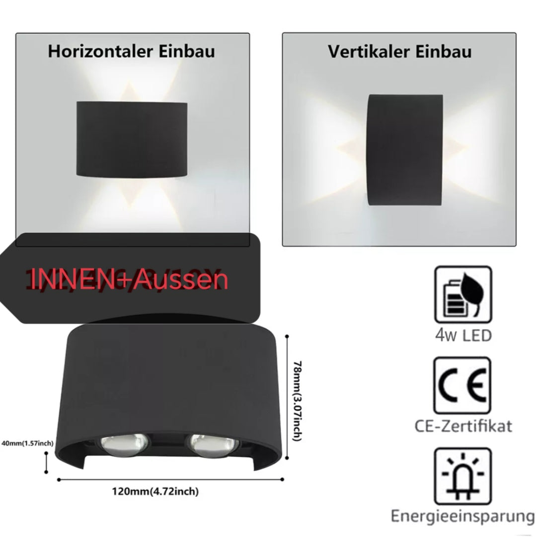 Led Wandleuchte Wandlampe up down Innen Aussen