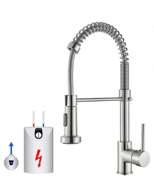 Küchenarmatur Wasserhahn Niederdruck Edelstahl Brause