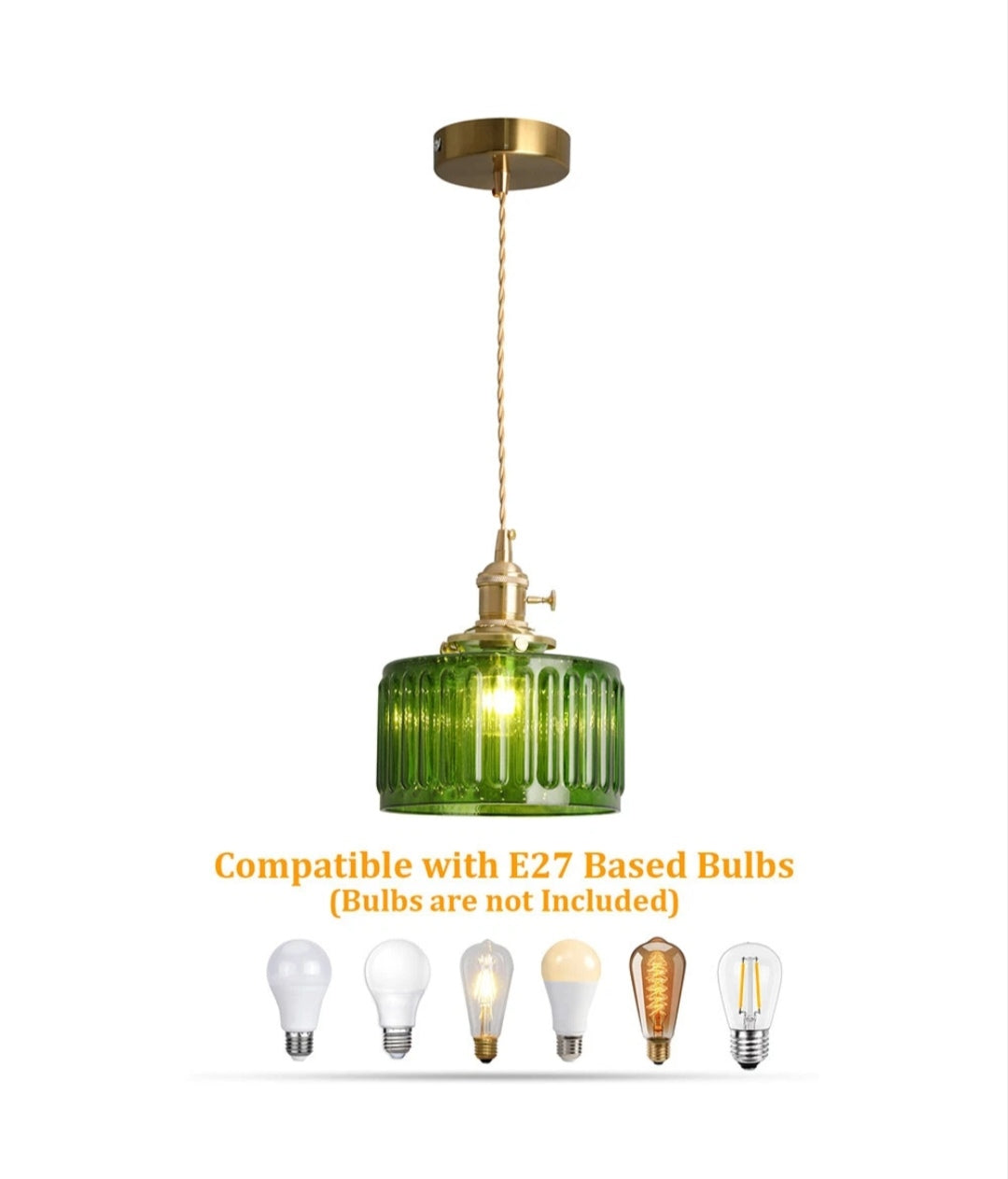 Pendelleuchte Deckenlampe Grün Messing