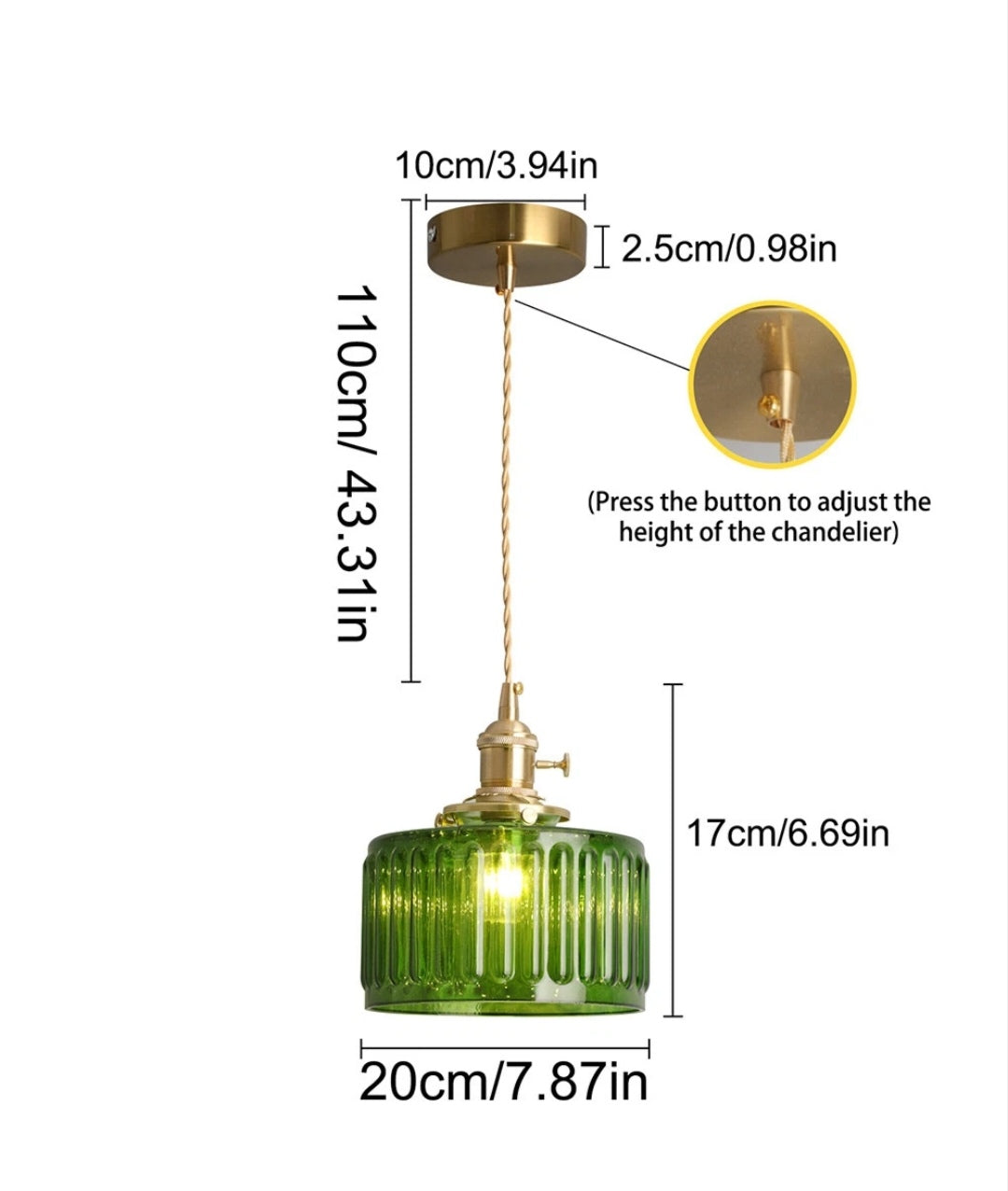 Pendelleuchte Deckenlampe Grün Messing
