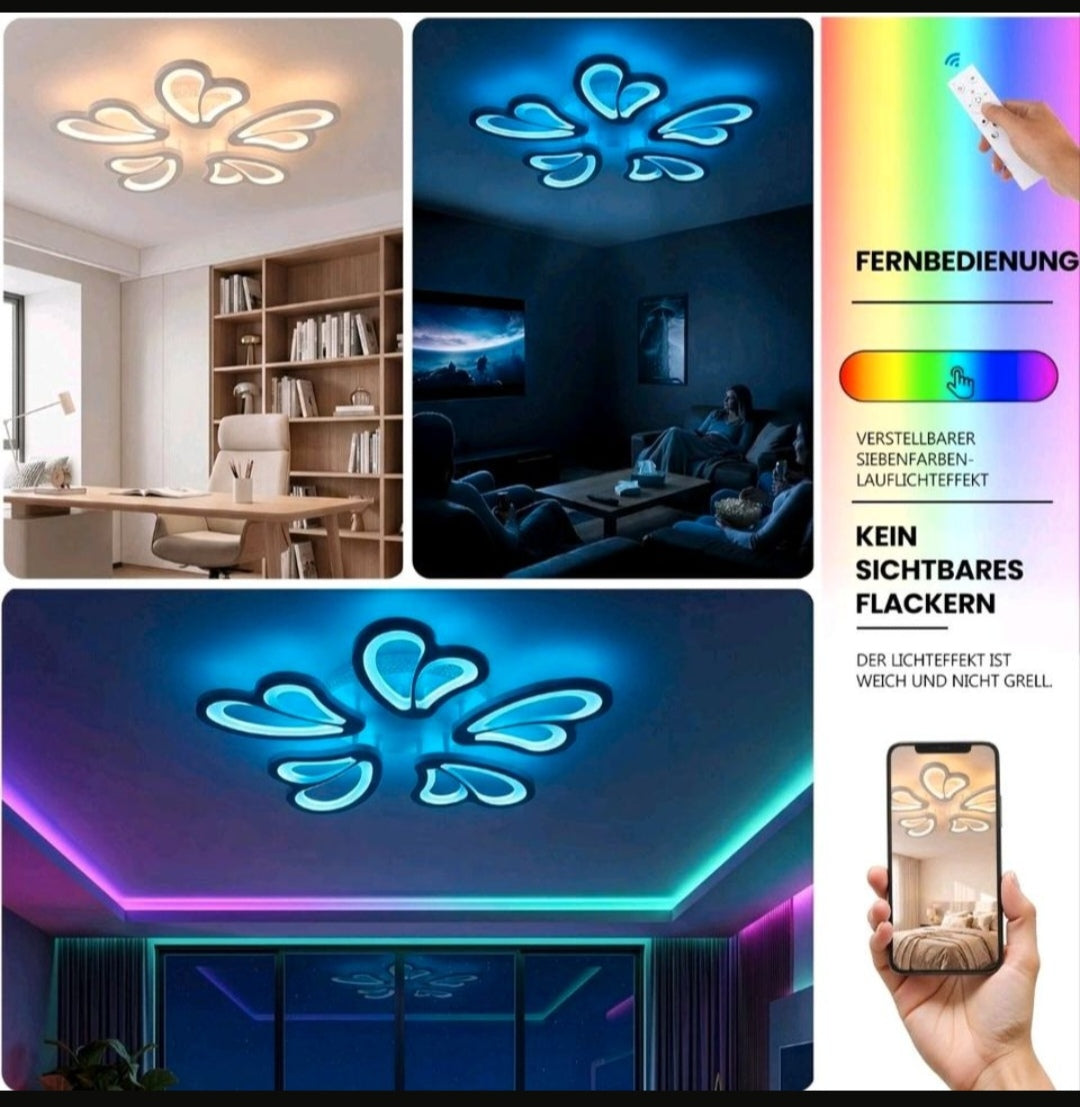 LED Deckenlampe Deckenleuchte Dimmbar Rgb Flower