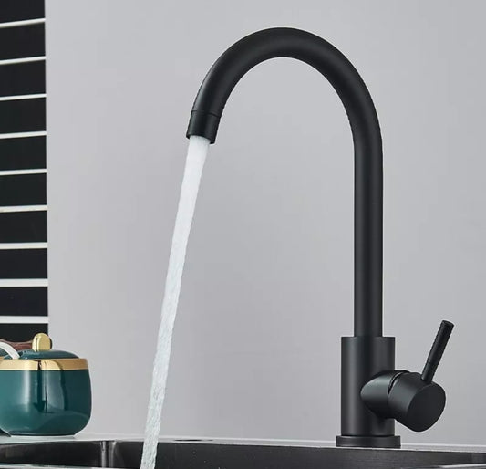 Wasserhahn Küchenarmartur Mischbatterie Schwarz Edelstahl Hochdruck