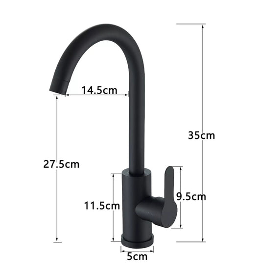 Wasserhahn Küchenarmartur Mischbatterie Schwarz Edelstahl Hochdruck
