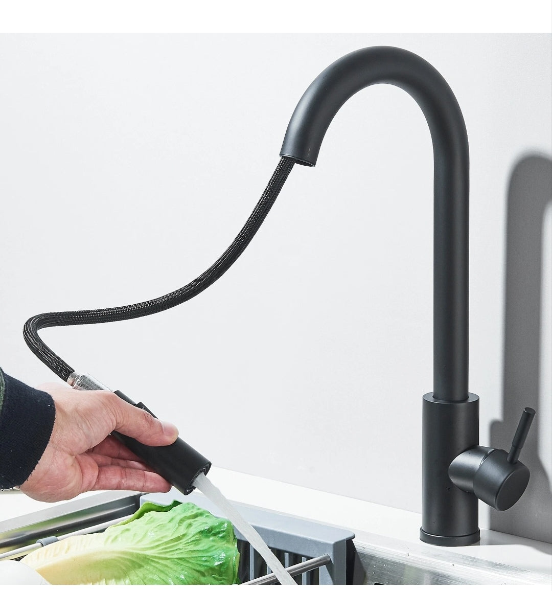 Wasserhahn Küchenarmartur Mischbatterie Schwarz Modern Brause