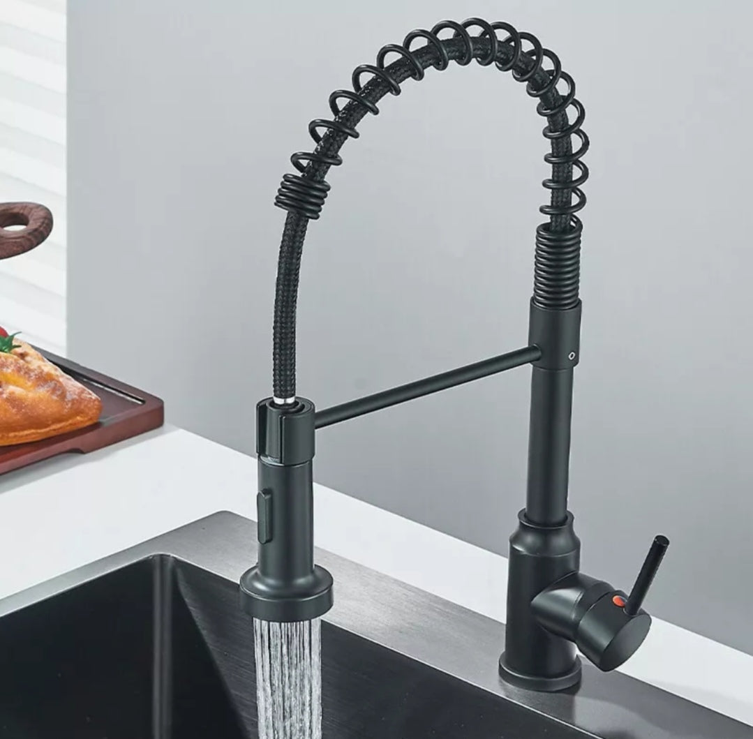 Küchenarmartur Mischbatterie Wasserhahn Schwarz Hochdruck