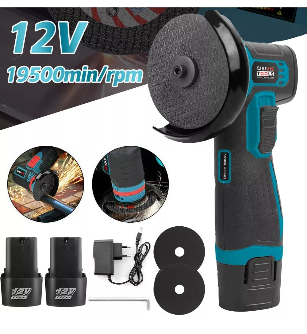 Akku Winkelschleifer Schleifmaschine Flex mit 2 Akkus