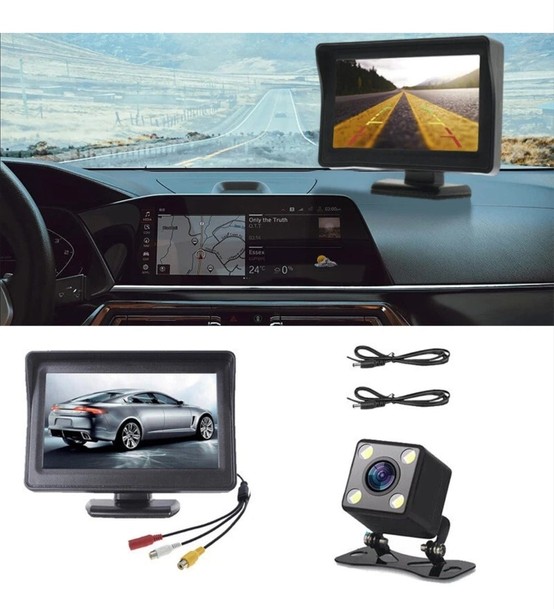 Rückfahrtkamera mit Monitor Rückfahrsystem PKW, Wohnwagen