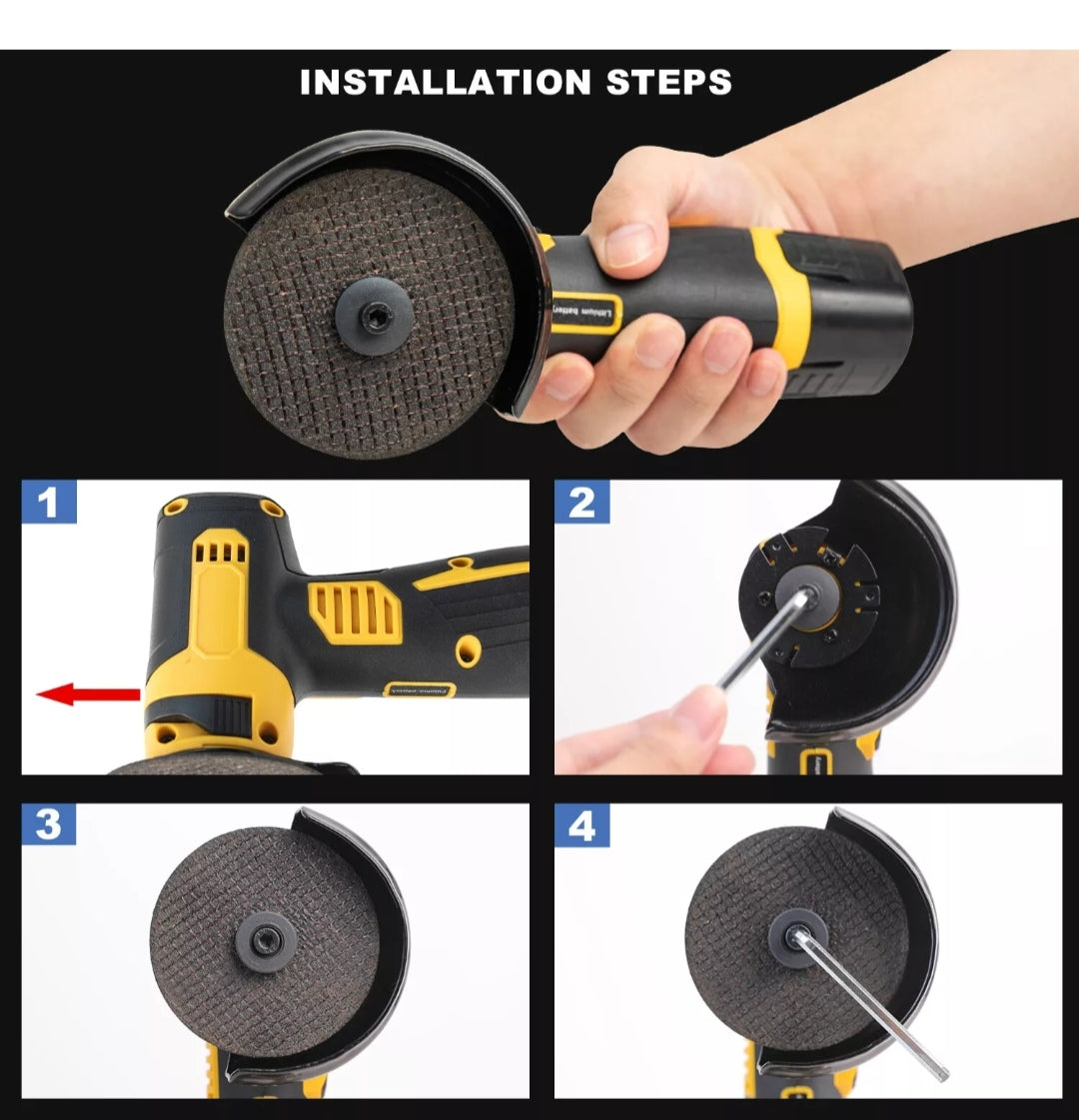 Akku Winkelschleifer Schleifmaschine Flex mit 2 Akkus