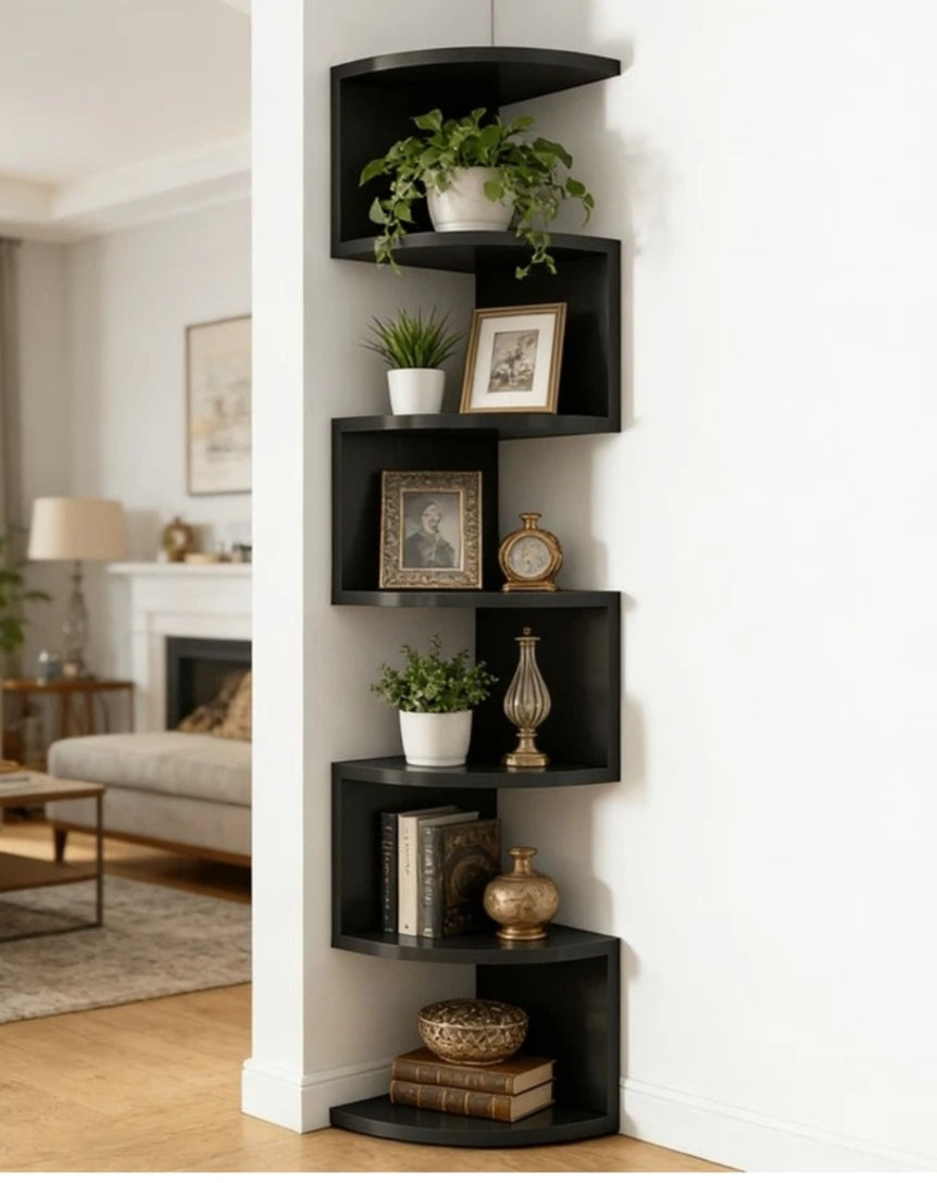 Regal Eckregal Wandregal Bücherregal Schwarz