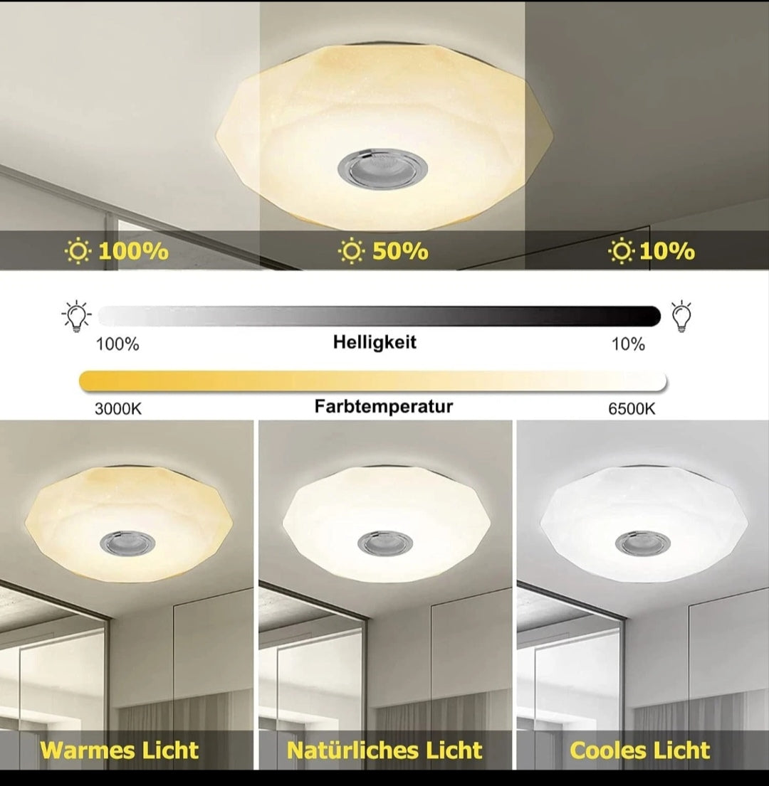 LED Deckenlampe Deckenleuchte Bluetooth Lautsprecher Rgb