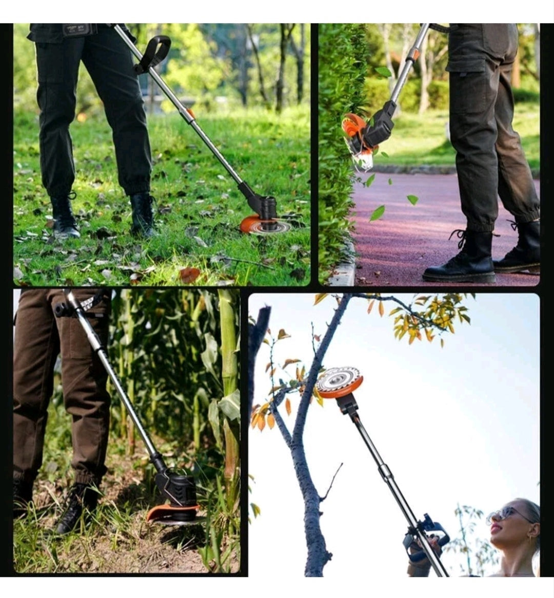 Akku Grasschneider Rasenmäher Rasentrimmer mit Zubehör