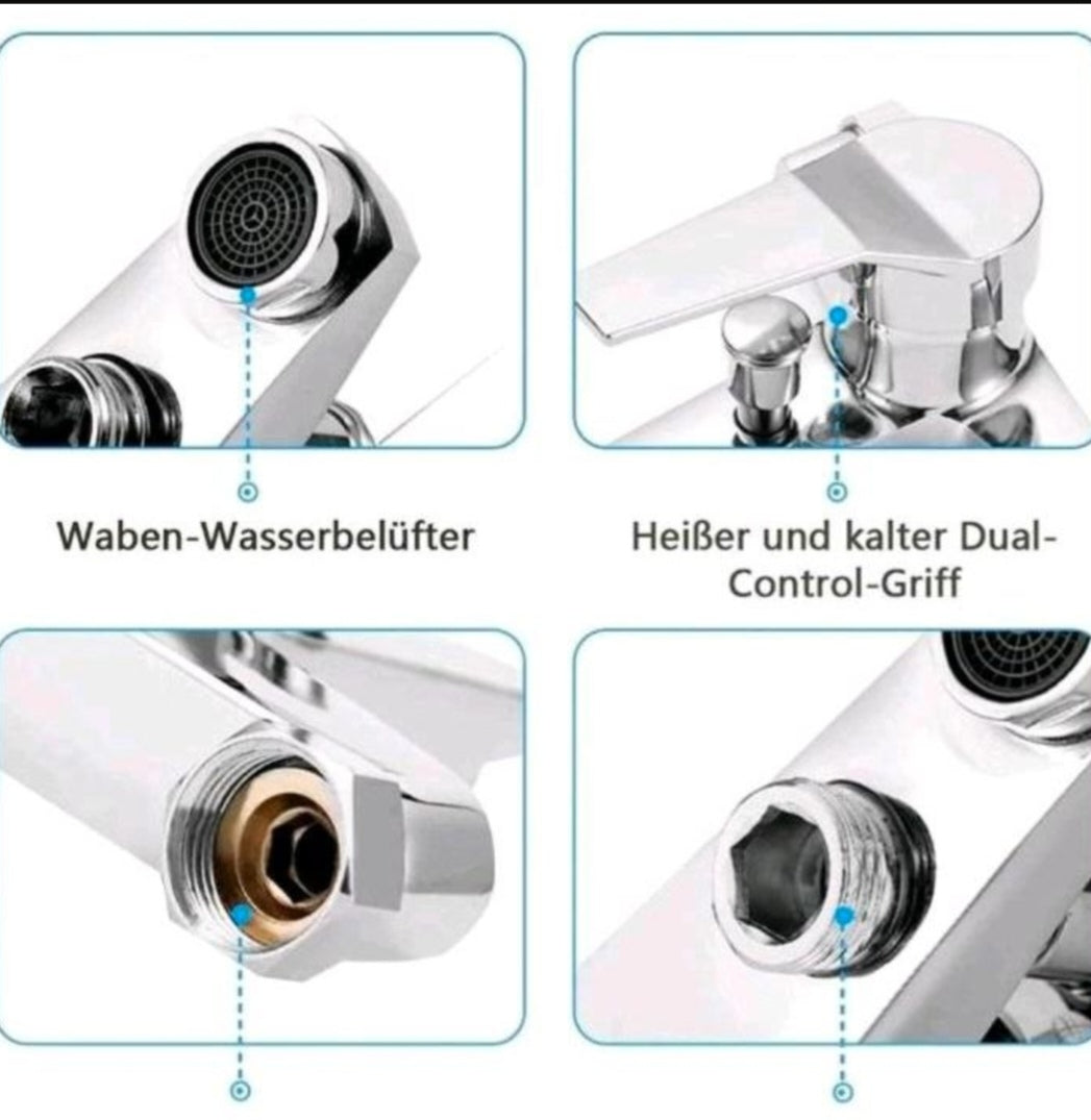 Badewannenarmartur Wannenarmartur Mischbatterie Edelstahl