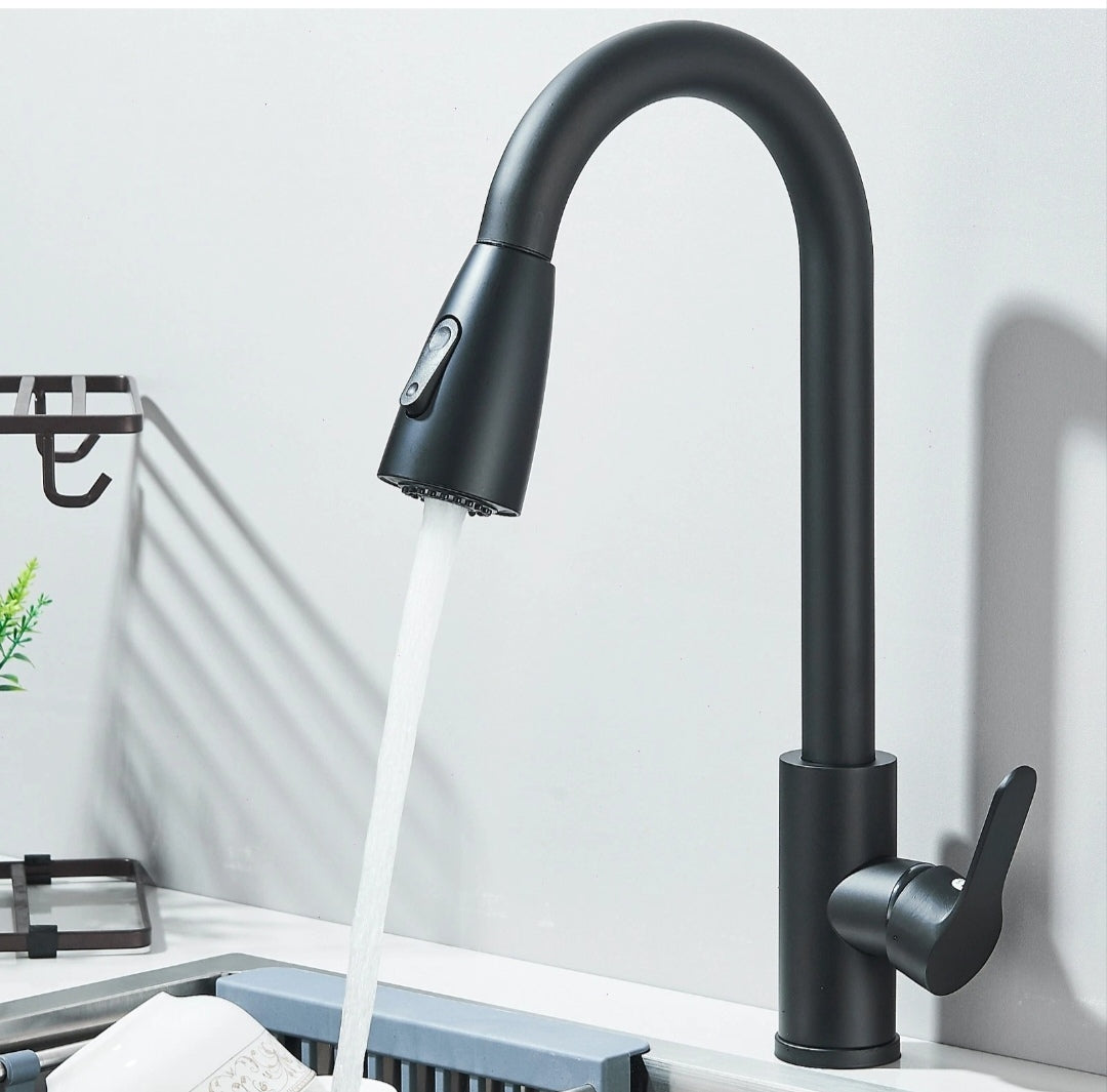 Wasserhahn Küchenarmartur Mischbatterie Brause Hochdruck Schwarz Brause