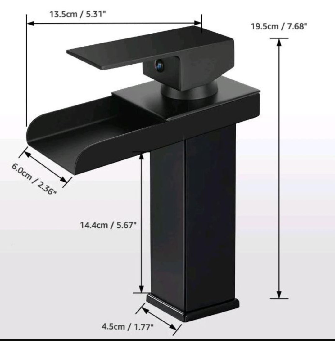 Bad Waschbecken Wasserhahn Armatur Edelstahl Schwarz