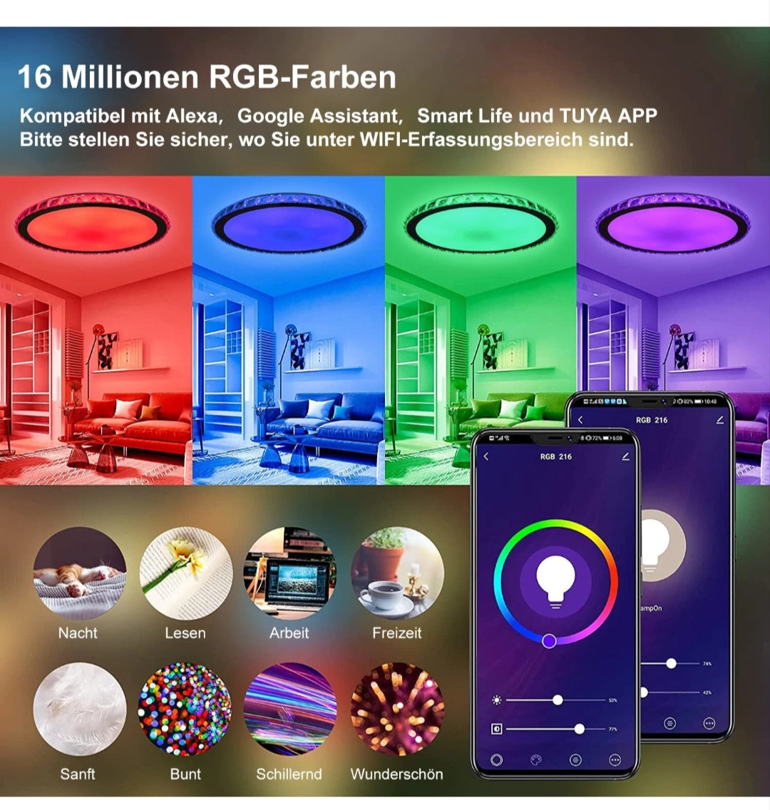 LED Deckenlampe Deckenleuchte Dimmbar Rgb Alexa