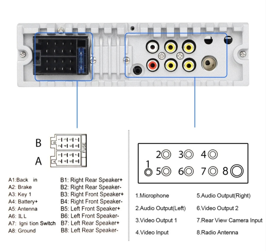 Autoradio DIN 1 Touchscreen Rückfahrtkamera