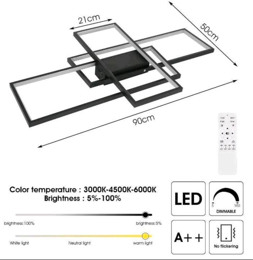 Led Deckenlampe Deckenleuchte Dimmbar Groß Hell
