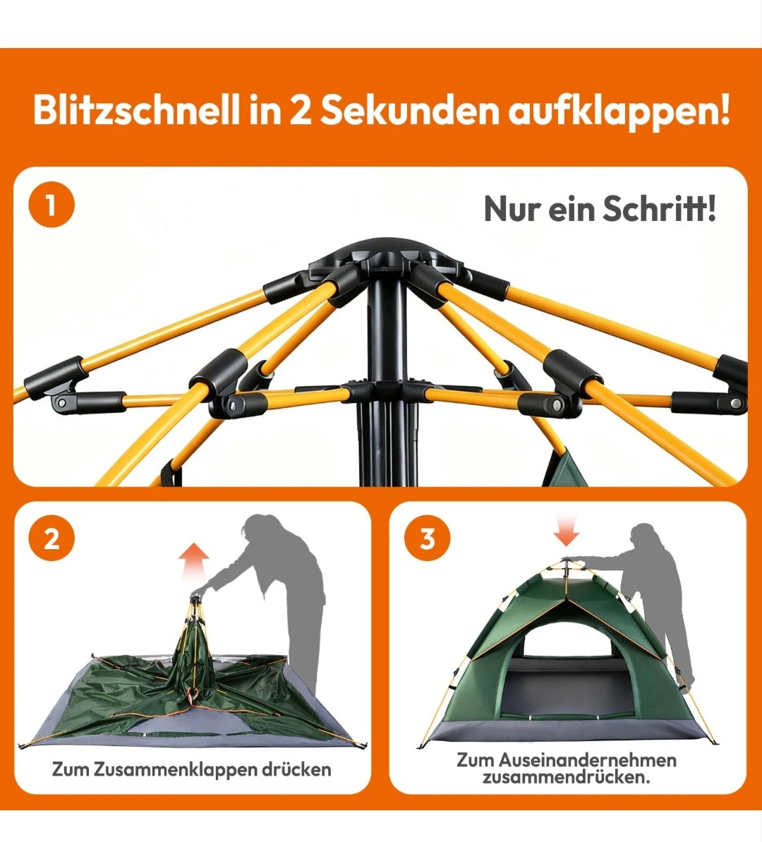 Campingzelt Pop Up Zelt Wurfzelt Wasserfest