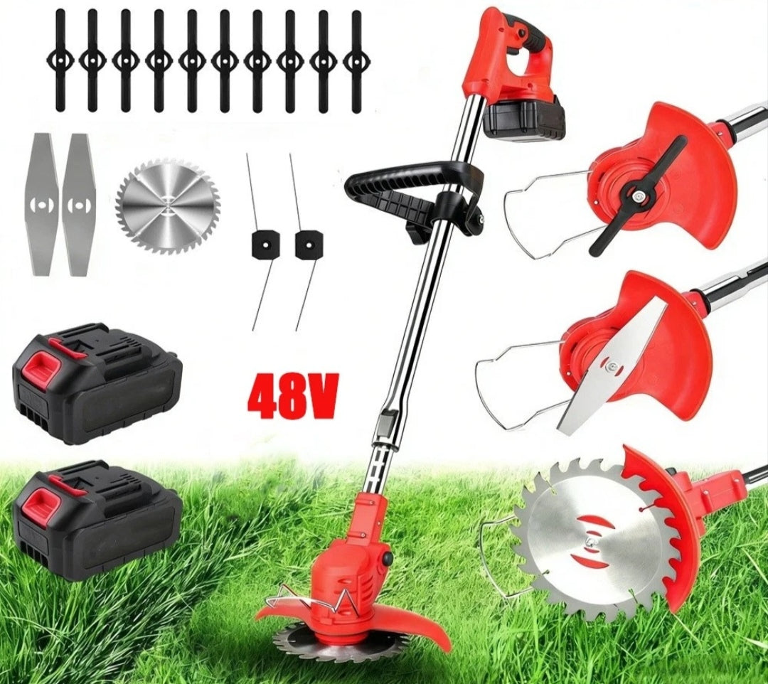 Elektrischer Rasentrimmer Akku Grasschneider mit 2 Akkus