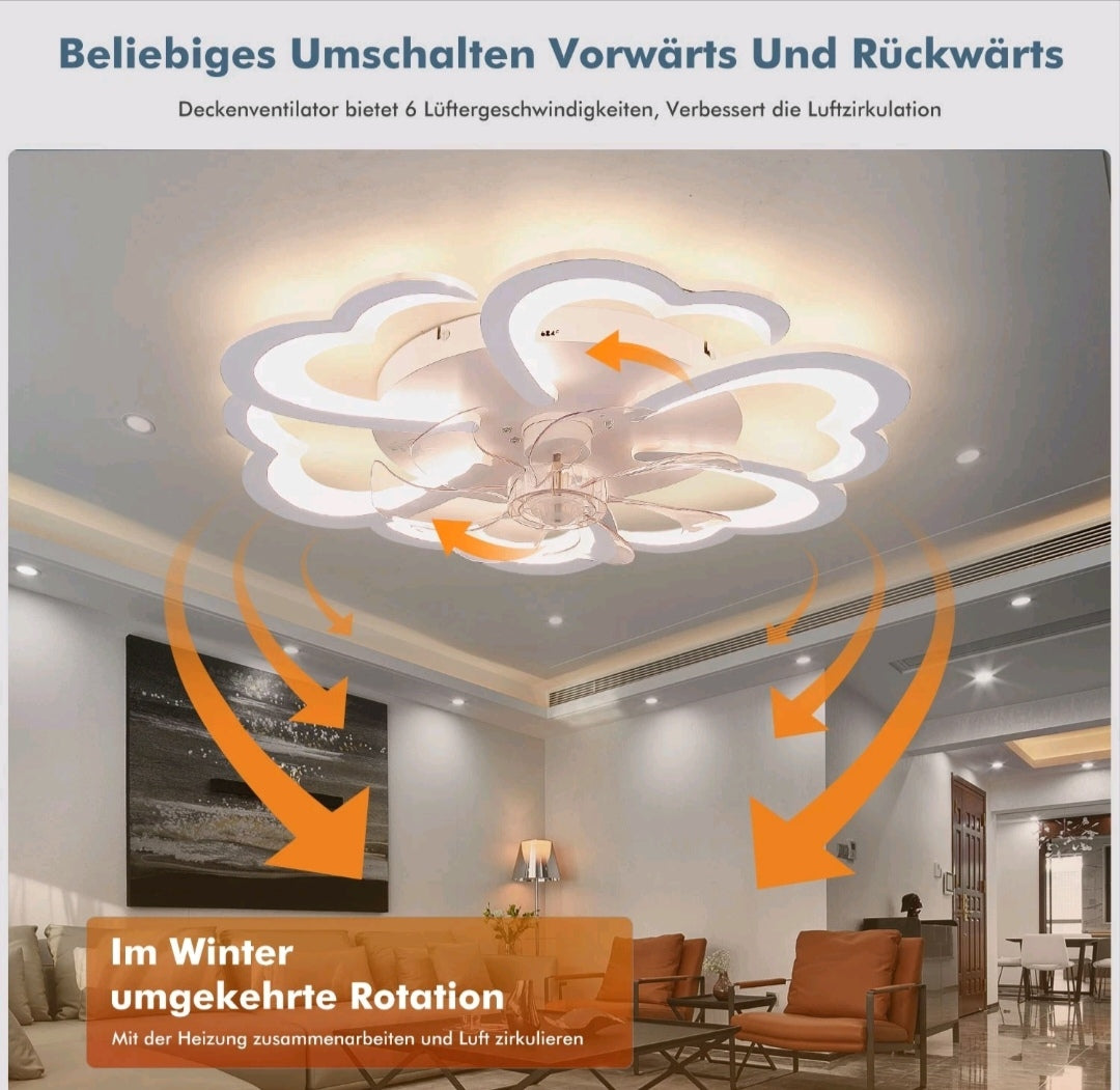 Deckenventilator LED Deckenlampe Ventilator Modern Dimmbar