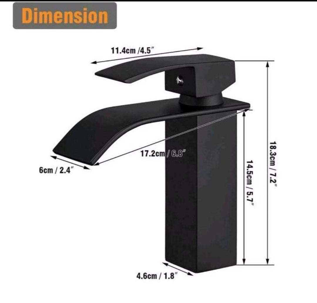 Wasserhahn Armatur Bad Waschbecken Edelstahl Schwarz