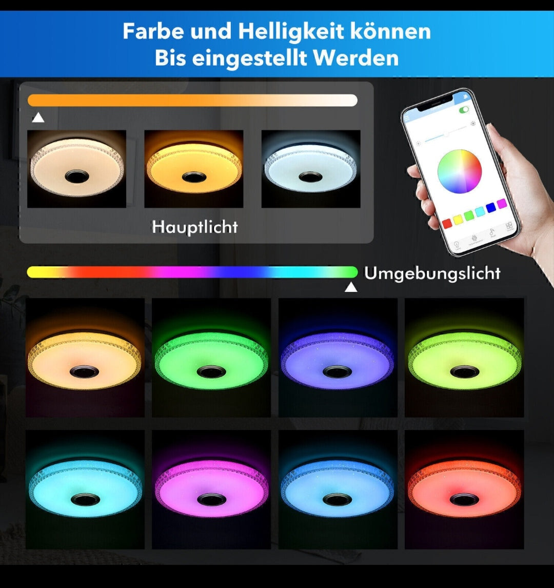 Deckenlampe Deckenleuchte Bluetooth Lautsprecher Rgb