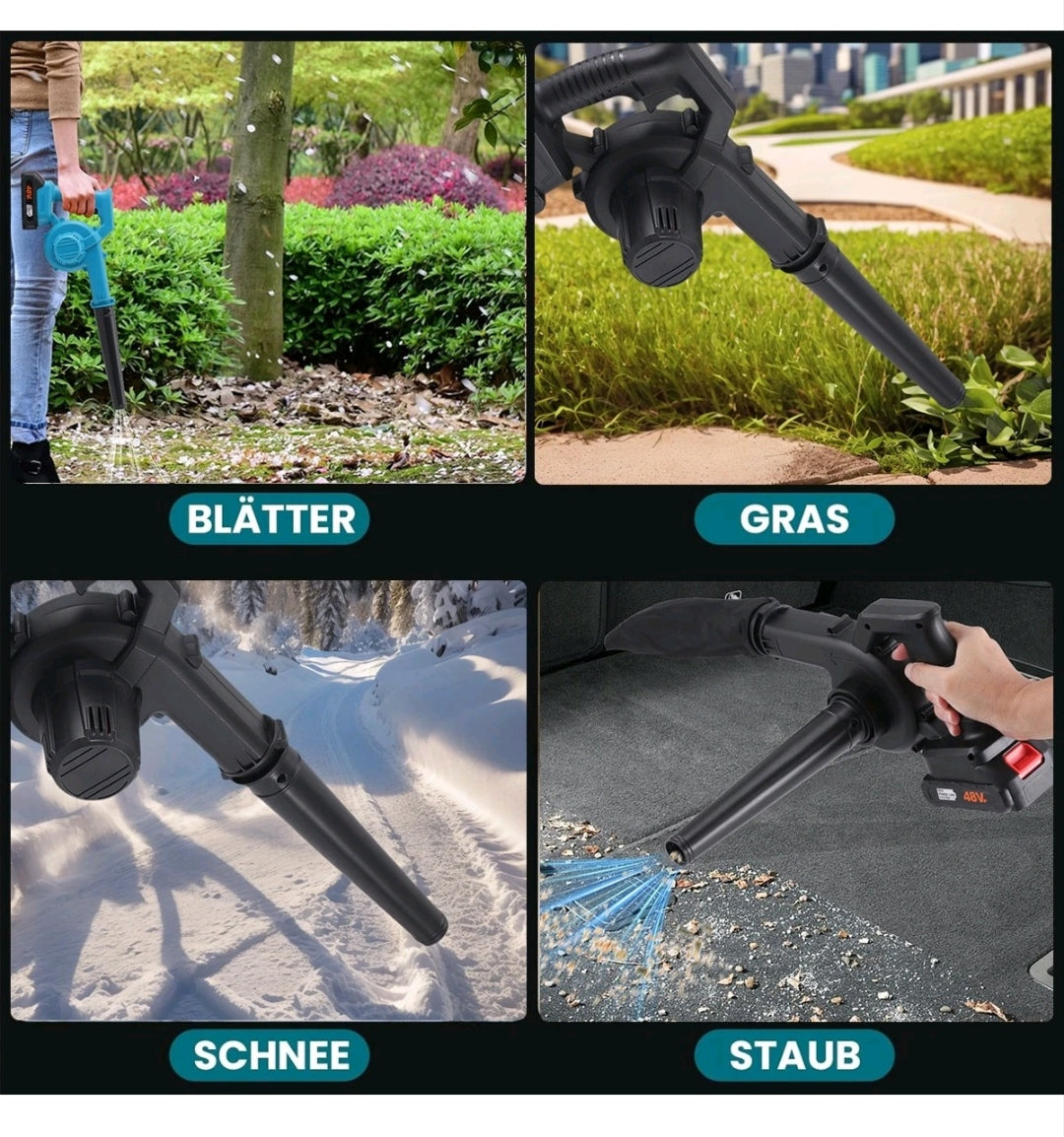 Akku Laubbläser Laubsauger Staubsauger mit 2 Akkus