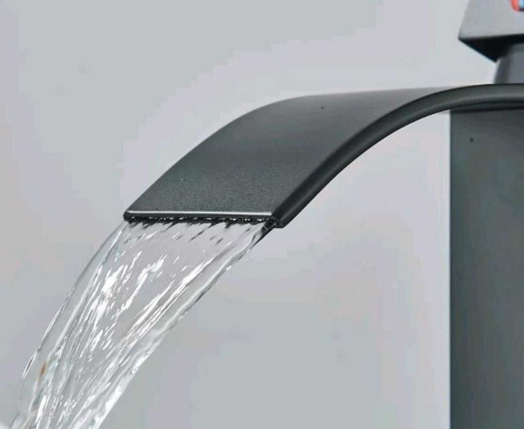 Wasserhahn Armatur Bad Waschbecken Edelstahl Schwarz
