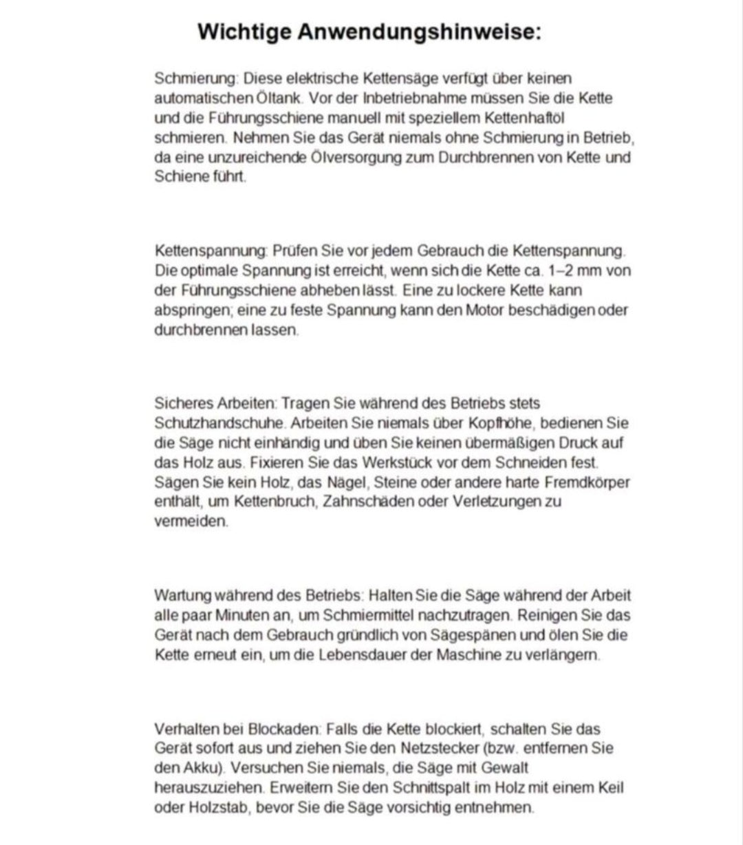 Akku Kettensäge Gartensäge mit 2 Akkus