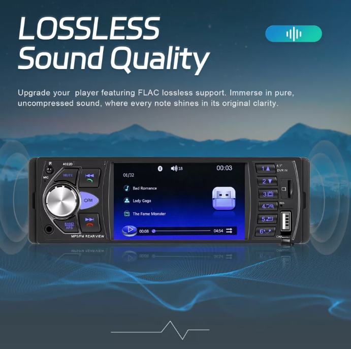 Autoradio Bluetooth Freisprechen DIN 1 Norm 4 Zoll