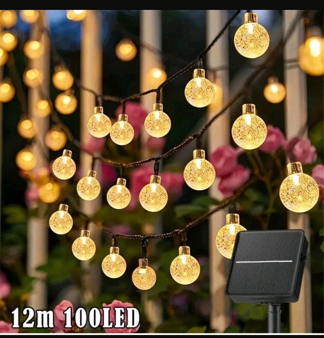 Solar Lichterkette Solarleuchten Parybeleuchtung 12 Meter