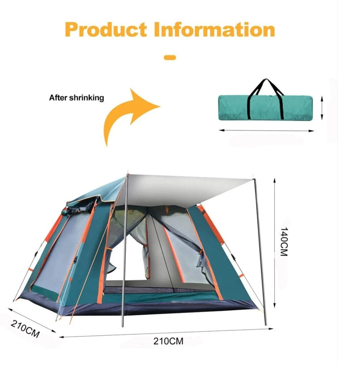 Campingzelt Pop Up Zelt Wurfzelt Wasserfest