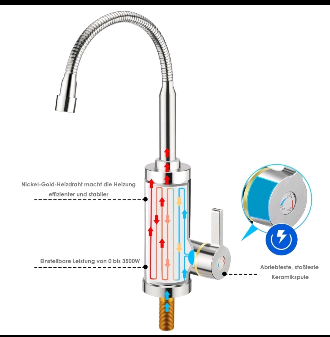 Elektrischer Wasserhahn Mischbatterie Armatur