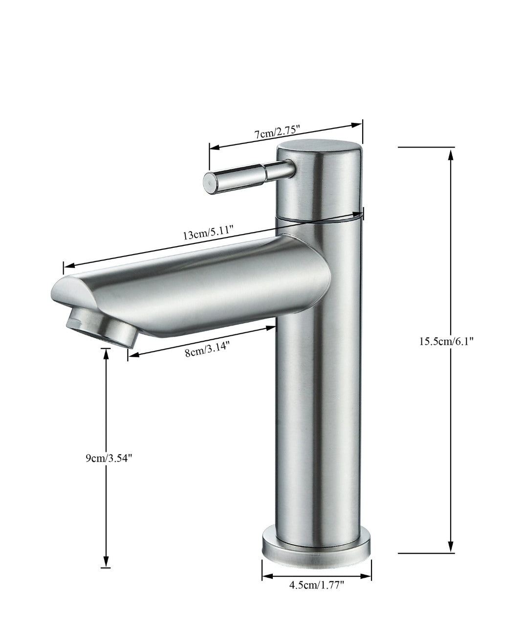 Bad Waschbecken Wasserhahn Armatur Edelstahl Kaltwasserhahn