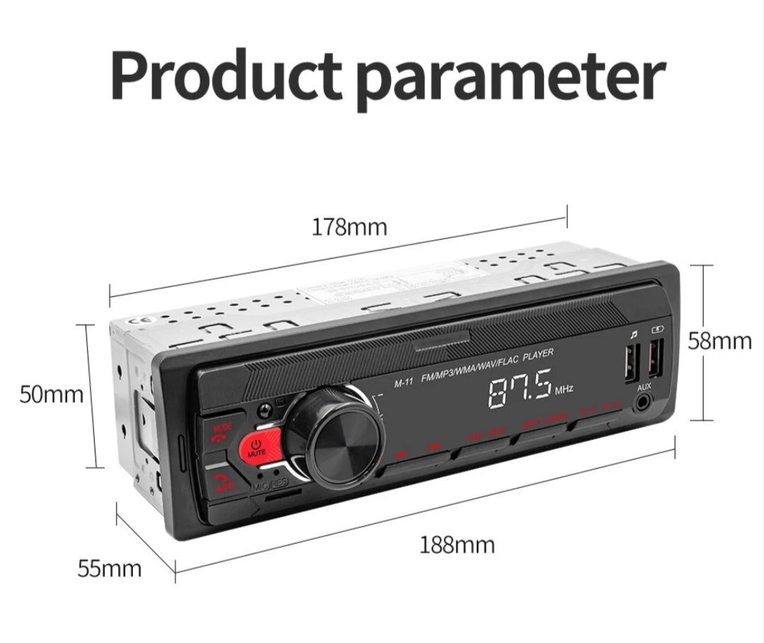 Autoradio Bluetooth Freisprechen Universal Din1 USB Aux SD