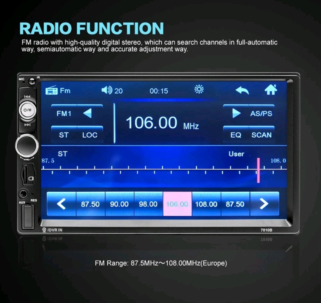 Autoradio Doppel Din2 Touchscreen 7 Zoll